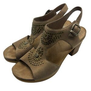 Dansko Deandra Tan Beaded Heeled Sandal Size 41